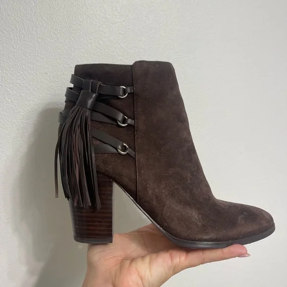 Marc Fisher Booties with Fringe Detail - Picture 1 of 8